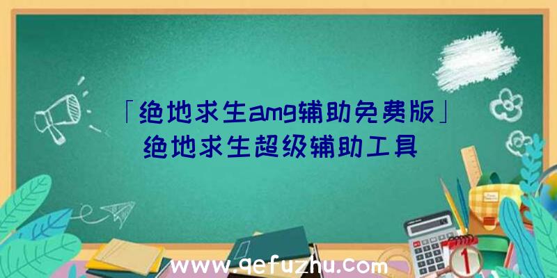 「绝地求生amg辅助免费版」|绝地求生超级辅助工具